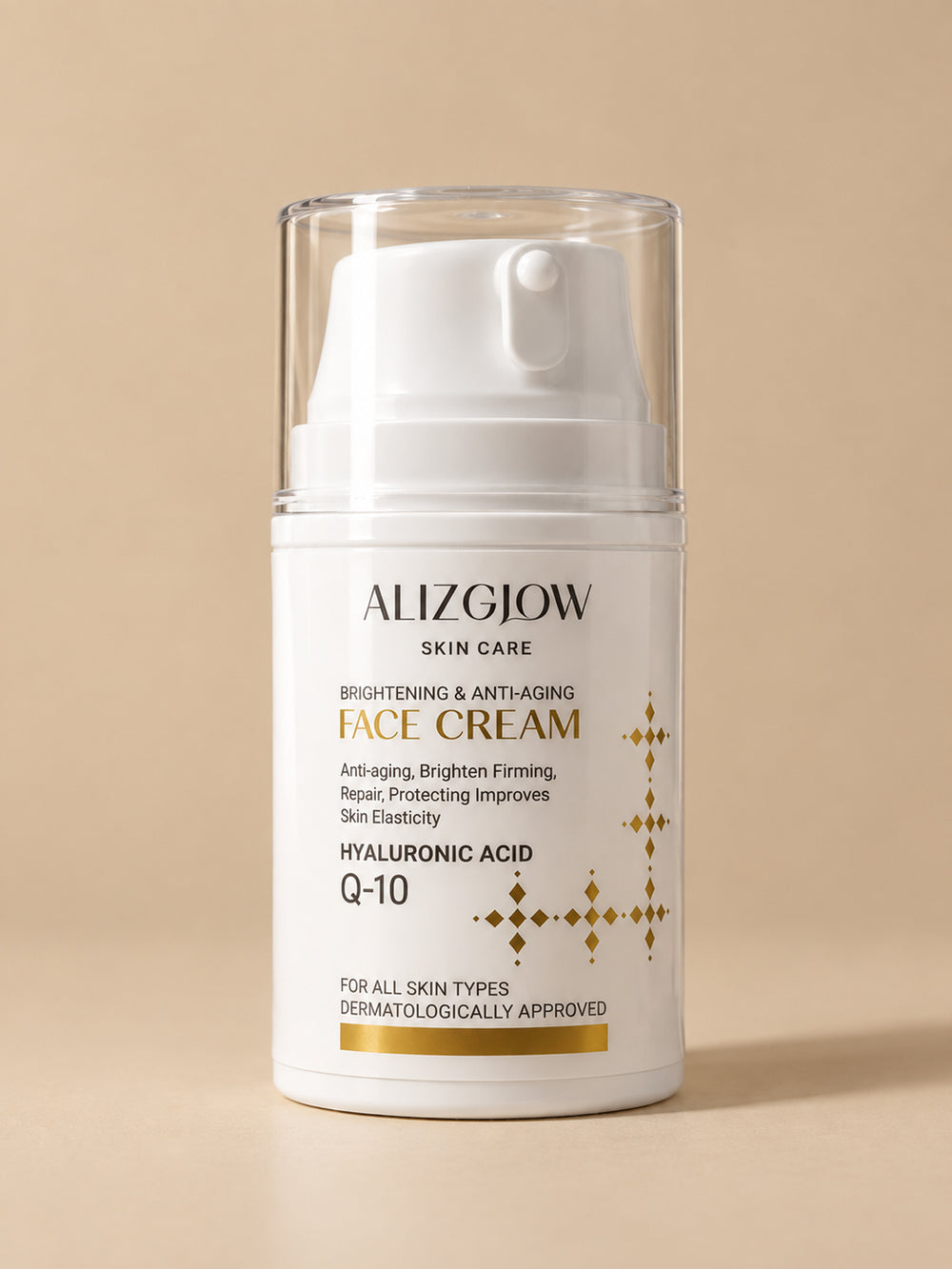 Alizglow Hyaluronic Acid + CoQ10 Face Cream for All Skin Types | 45ml