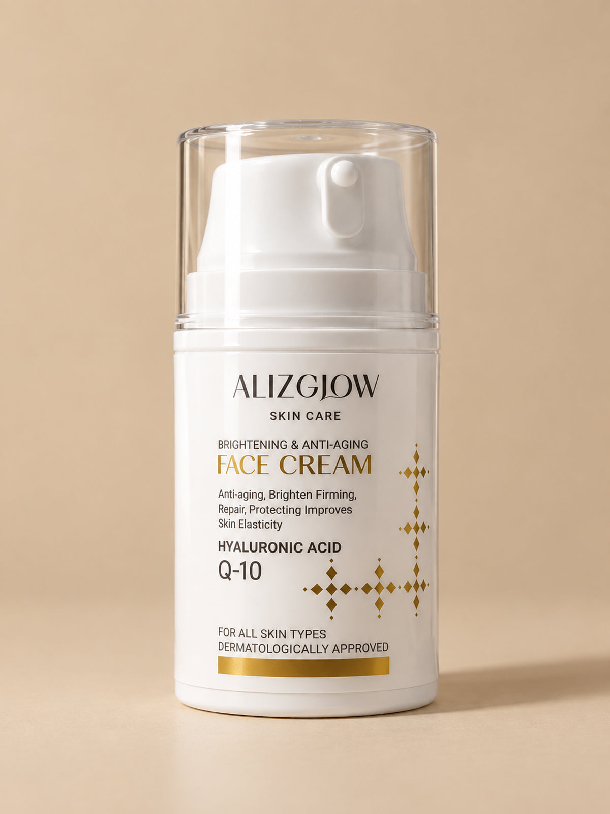 Alizglow Hyaluronic Acid + CoQ10 Face Cream for All Skin Types | 45ml
